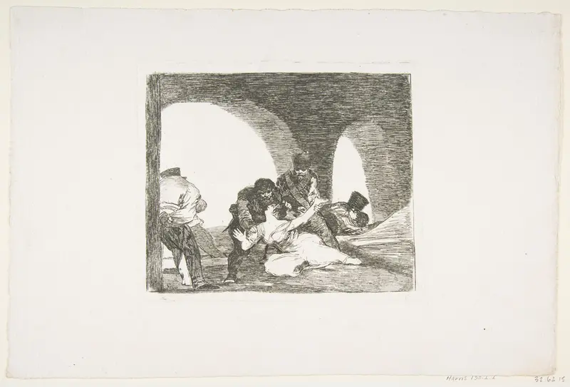 Plate 13 from "The Disasters of War" (Los Desastres de la Guerra): 'Bitter to be Present' (Amarga presencia)