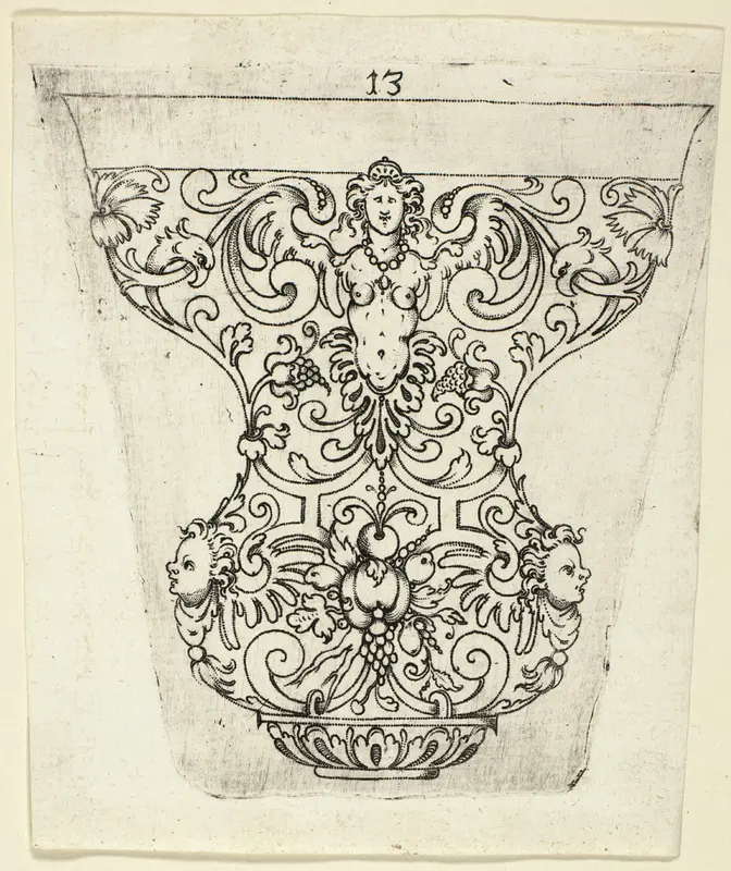 Plate 13, from twenty ornamental designs for goblets and beakers Wall Art by Master A.P. - High-Resolution Digital Print