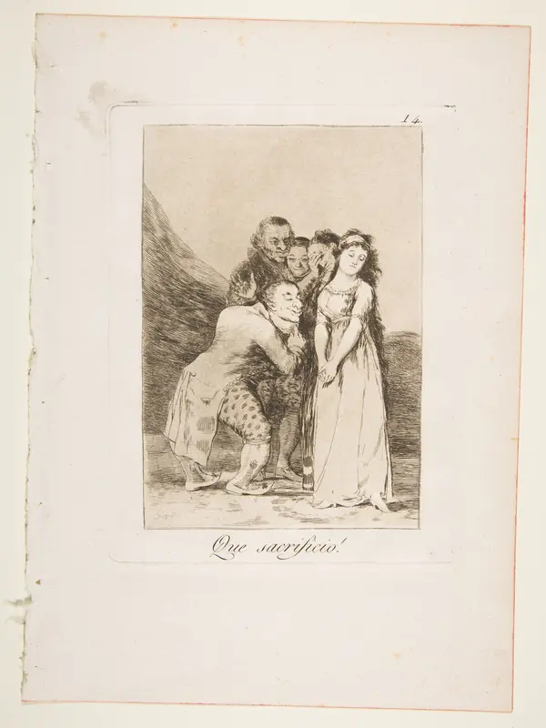Plate 14 from "Los Caprichos": What a sacrifice! (Que sacrificio!) Wall Art by Goya (Francisco de Goya y Lucientes) - High-Resolution Digital Print