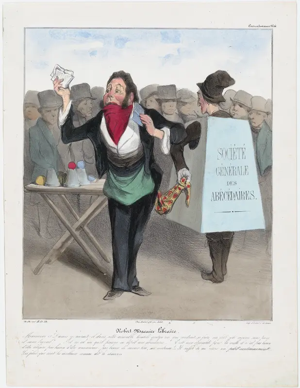 Plate 14: Robert Macaire bookseller, from 'Caricaturana,' published in Les Robert Macaires Wall Art by Honoré Daumier - High-Resolution Digital Print