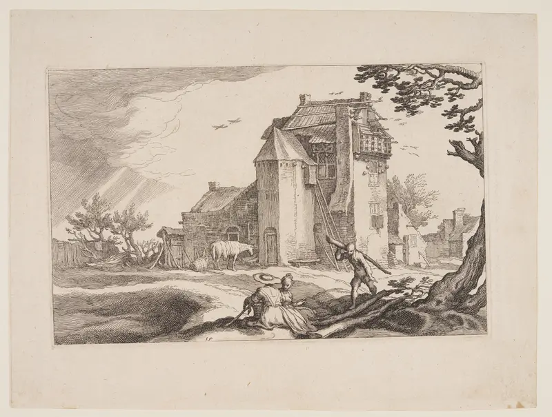 Plate 15, from Landscapes with Farmhouses Wall Art by Boetius Adams Bolswert - High-Resolution Digital Print