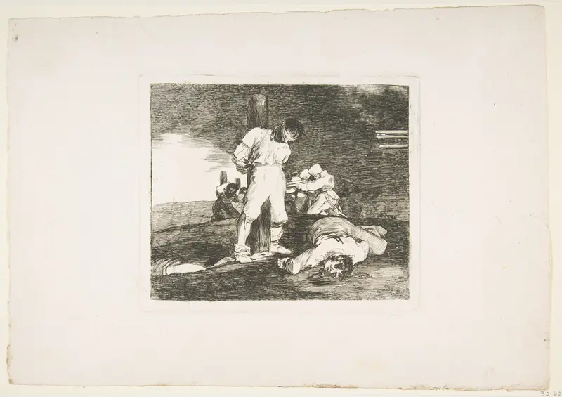 Plate 15 from "The Disasters of War" (Los Desastres de la Guerra): 'And there is no help' (Y no hai remedio)