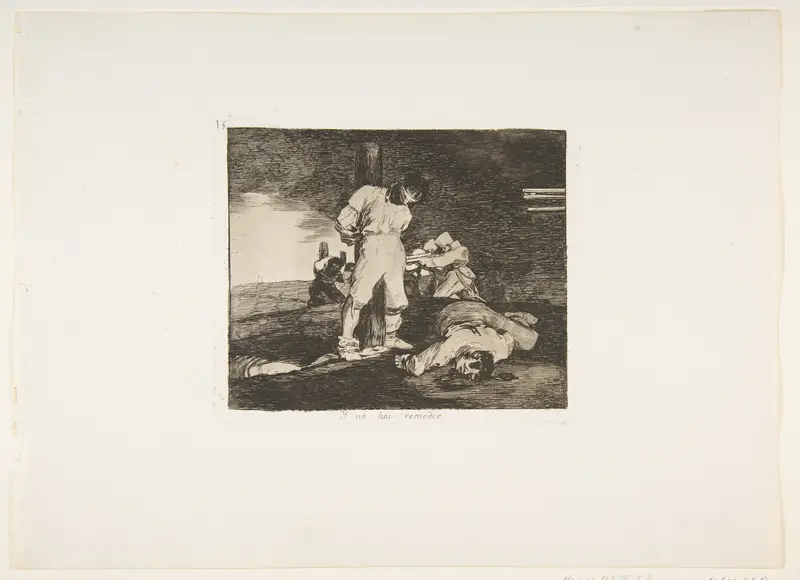 Plate 15 from "The Disasters of War" (Los Desastres de la Guerra): And there is nothing to be done (Y no hai remedio) Wall Art by Goya (Francisco de Goya y Lucientes) - High-Resolution Digital Print