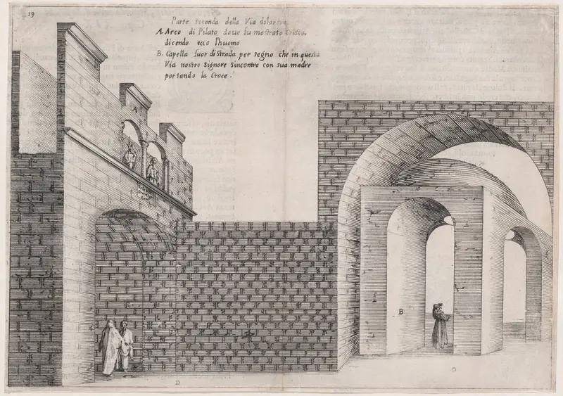 Plate 15, from "Trattato delle Piante & Immagini de Sacri Edifizi di Terra Santa" (Treatise of the Plans & Images of the Sacred Buildings of the Holy Land) Wall Art by Jacques Callot - High-Resolution Digital Print
