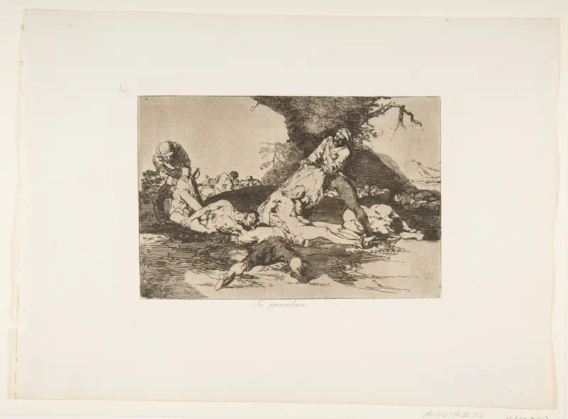 Plate 16 from "The Disasters of War" (Los Desastres de La Guerra): They make use of them (Se aprovechan) Wall Art by Goya (Francisco de Goya y Lucientes) - High-Resolution Digital Print
