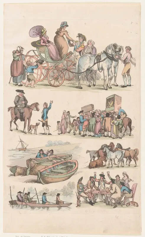 Plate 16, Outlines of Figures, Landscapes and Cattle...for the Use of Learners Wall Art by Thomas Rowlandson - High-Resolution Digital Print