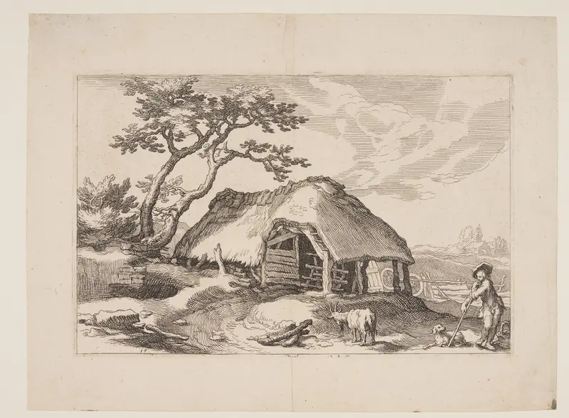 Plate 17, from Landscapes with Farmhouses Wall Art by Boetius Adams Bolswert - High-Resolution Digital Print