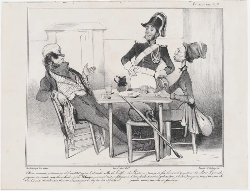 Plate 17: We're shareholders in the Institute of Agriculture..., from 'Caricaturana,' published in Les Robert Macaires Wall Art by Honoré Daumier - High-Resolution Digital Print
