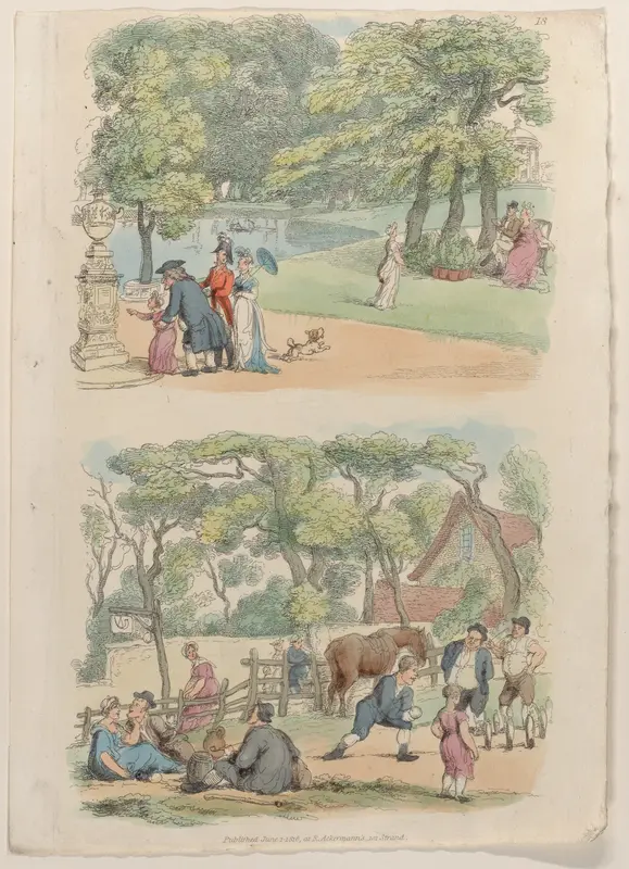 Plate 18, from "World in Miniature" Wall Art by Thomas Rowlandson - High-Resolution Digital Print