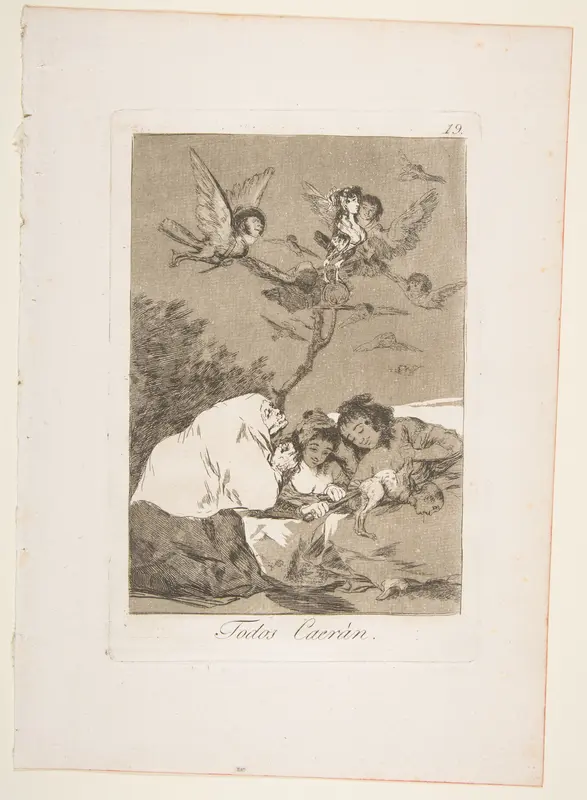 Plate 19 from "Los Caprichos": All will fall (Todos Caerán) Wall Art by Goya (Francisco de Goya y Lucientes) - High-Resolution Digital Print