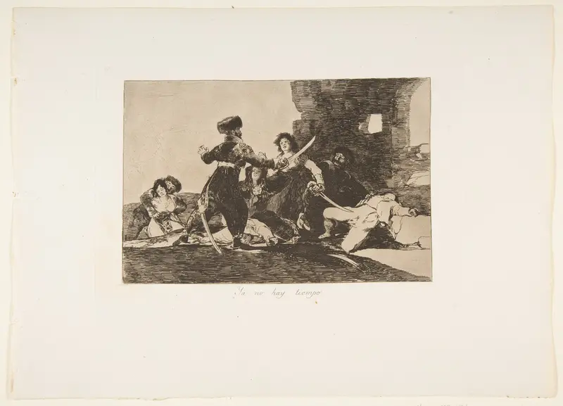 Plate 19 from "The Disasters of War" (Los Desastres de la Guerra): There isn't time now (Ya no hay tiempo) Wall Art by Goya (Francisco de Goya y Lucientes) - High-Resolution Digital Print