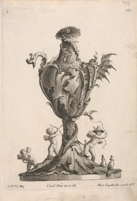 Plate 2, from "Neu inventierte Vasi auf die neueste manier" Wall Art by Johann Gottlieb Thelot - High-Resolution Digital Print