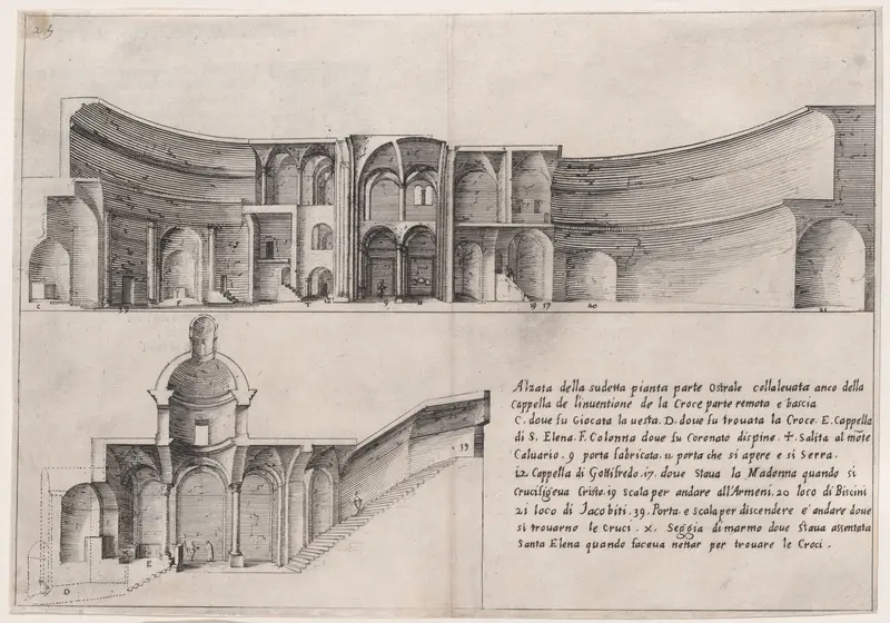 Plate 21, from "Trattato delle Piante & Immagini de Sacri Edifizi di Terra Santa" (Treatise of the Plans & Images of the Sacred Buildings of the Holy Land) Wall Art by Jacques Callot - High-Resolution Digital Print
