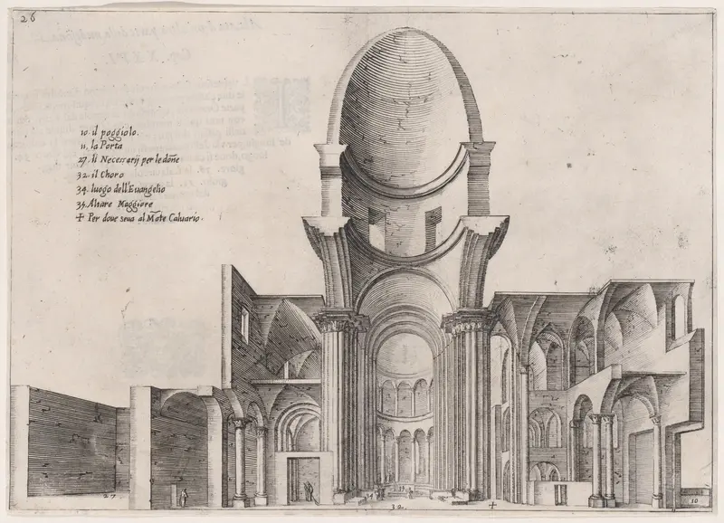 Plate 22, from "Trattato delle Piante & Immagini de Sacri Edifizi di Terra Santa" (Treatise of the Plans & Images of the Sacred Buildings of the Holy Land) Wall Art by Jacques Callot - High-Resolution Digital Print