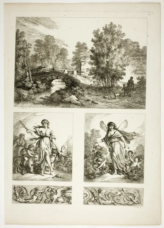 Plate 22 of 38 from Oeuvres de J. B. Huet Wall Art by Jean Baptiste Huet - High-Resolution Digital Print