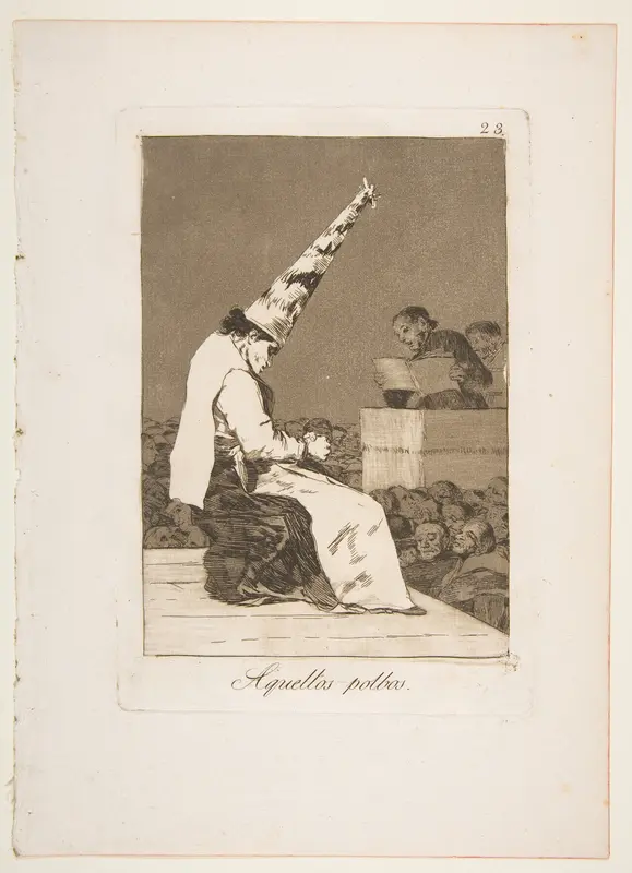 Plate 23 from "Los Caprichos": These specks of dust (Aquellos polbos) Wall Art by Goya (Francisco de Goya y Lucientes) - High-Resolution Digital Print
