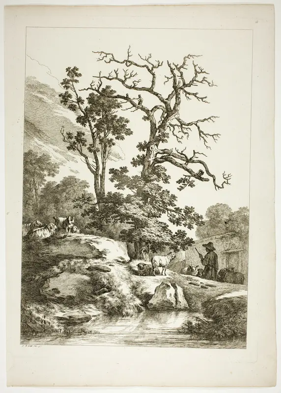 Plate 23 of 38 from Oeuvres de J. B. Huet Wall Art by Jean Baptiste Huet - High-Resolution Digital Print