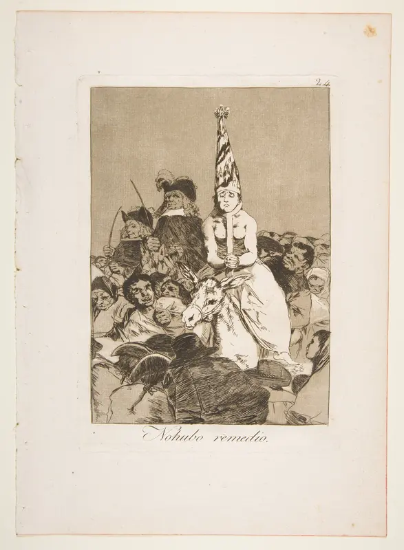 Plate 24 from  "Los Caprichos": Nothing could be done about It (Nohubo remedio) Wall Art by Goya (Francisco de Goya y Lucientes) - High-Resolution Digital Print