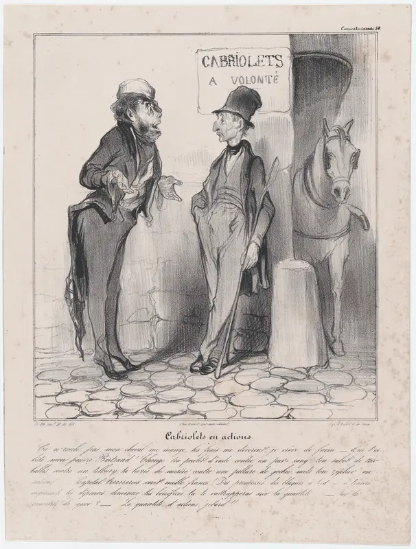 Plate 24: Gigs in action, from 'Caricaturana,' published in Les Robert Macaires Wall Art by Honoré Daumier - High-Resolution Digital Print