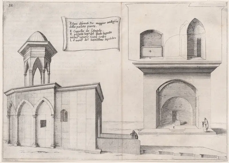 Plate 25, from "Trattato delle Piante & Immagini de Sacri Edifizi di Terra Santa" (Treatise of the Plans & Images of the Sacred Buildings of the Holy Land) Wall Art by Jacques Callot - High-Resolution Digital Print