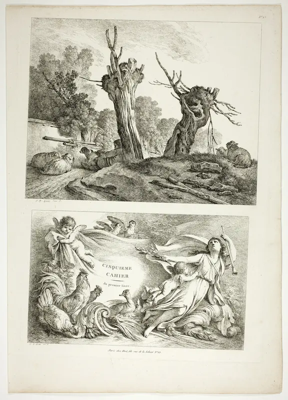 Plate 25 of 38 from Oeuvres de J. B. Huet Wall Art by Jean Baptiste Huet - High-Resolution Digital Print