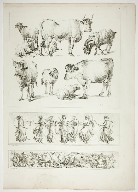 Plate 26 of 38 from Oeuvres de J. B. Huet Wall Art by Jean Baptiste Huet - High-Resolution Digital Print