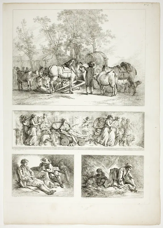 Plate 27 of 38 from Oeuvres de J. B. Huet Wall Art by Jean Baptiste Huet - High-Resolution Digital Print