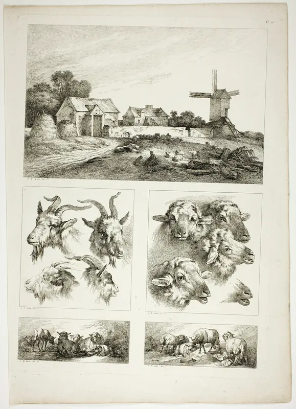 Plate 28 of 38 from Oeuvres de J. B. Huet Wall Art by Jean Baptiste Huet - High-Resolution Digital Print