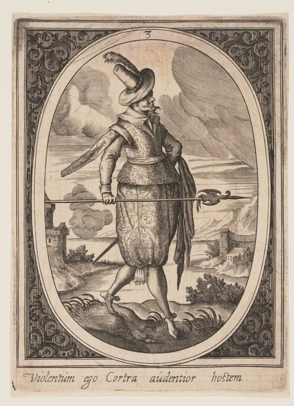 Plate 3 from Military Figures Wall Art by Heinrich Ulrich - High-Resolution Digital Print