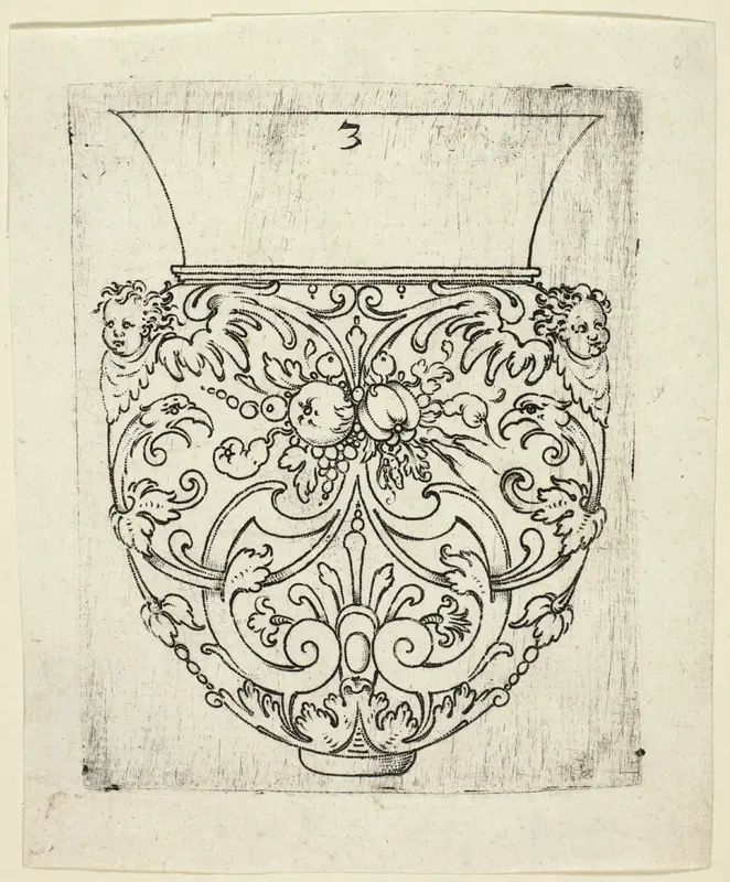 Plate 3, from twenty ornamental designs for goblets and beakers Wall Art by Master A.P. - High-Resolution Digital Print
