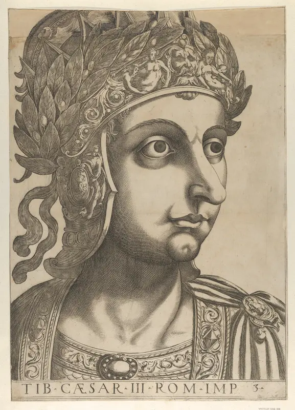 Plate 3: Tiberius turned to the right, from 'The Twelve Caesars' Wall Art by Anonymous - High-Resolution Digital Print
