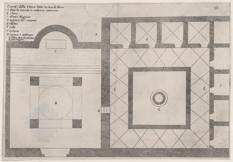 Plate 31, from "Trattato delle Piante & Immagini de Sacri Edifizi di Terra Santa" (Treatise of the Plans & Images of the Sacred Buildings of the Holy Land) Wall Art by Jacques Callot - High-Resolution Digital Print