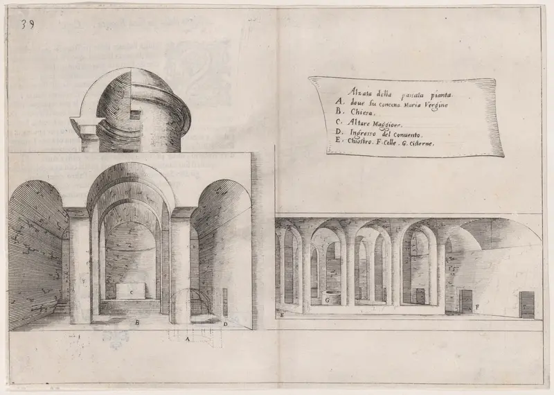 Plate 32, from "Trattato delle Piante & Immagini de Sacri Edifizi di Terra Santa" (Treatise of the Plans & Images of the Sacred Buildings of the Holy Land) Wall Art by Jacques Callot - High-Resolution Digital Print