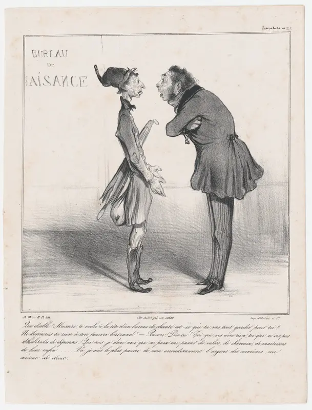 Plate 32: What in the devil Macaire!, from 'Caricaturana,' published in Les Robert Macaires Wall Art by Honoré Daumier - High-Resolution Digital Print
