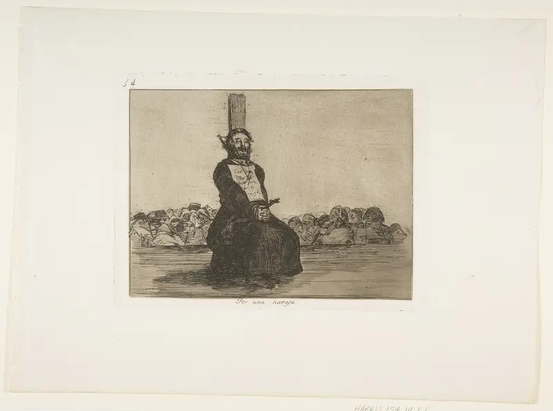 Plate 34 from "The Disasters of War" (Los Desastres de La Guerra): 'On account of a knife' (Por una navaja) Wall Art by Goya (Francisco de Goya y Lucientes) - High-Resolution Digital Print