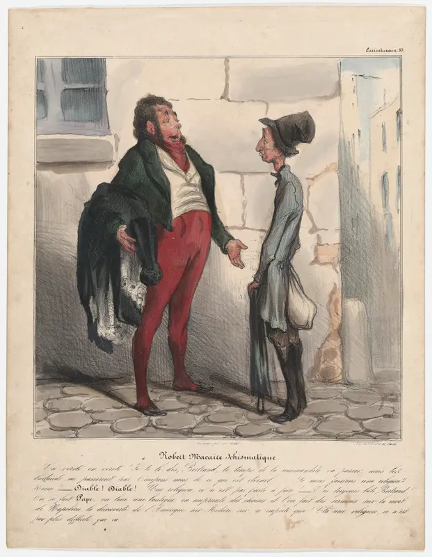 Plate 35: Robert Macaire schismatic, from 'Caricaturana,' published in Les Robert Macaires Wall Art by Honoré Daumier - High-Resolution Digital Print