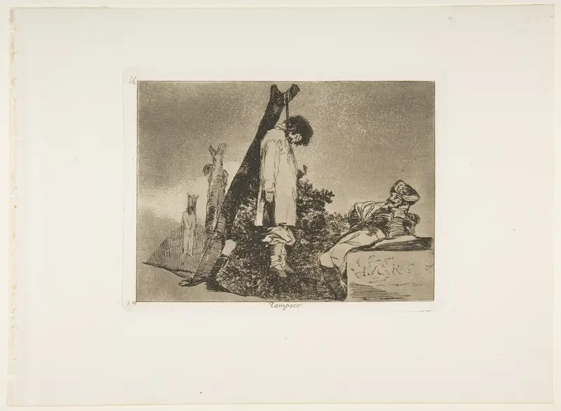 Plate 36 from "The Disasters of War" (Los Desastres de La Guerra): 'Not [in this case] either' (Tampoco) Wall Art by Goya (Francisco de Goya y Lucientes) - High-Resolution Digital Print