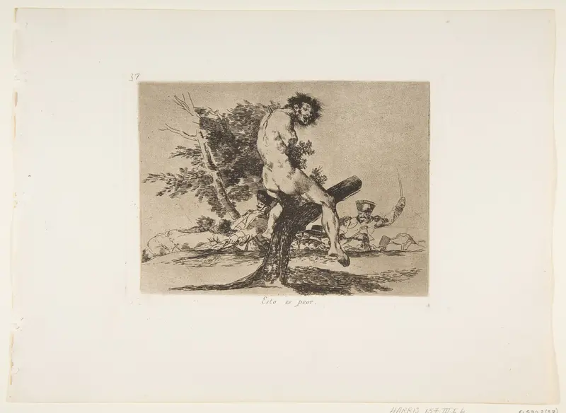 Plate 37 from "The Disasters of War" (Los Desastres de La Guerra): 'This is worse' (Esto es peor)