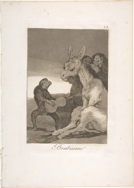 Plate 38 from "Los Caprichos": Bravo! (Brabisimo!) Wall Art by Goya (Francisco de Goya y Lucientes) - High-Resolution Digital Print