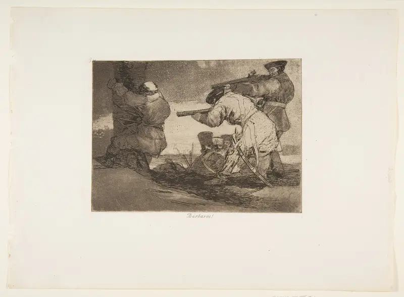 Plate 38 from "The Disasters of War" (Los Desastres de La Guerra): Barbarians! (Bárbaros!) Wall Art by Goya (Francisco de Goya y Lucientes) - High-Resolution Digital Print