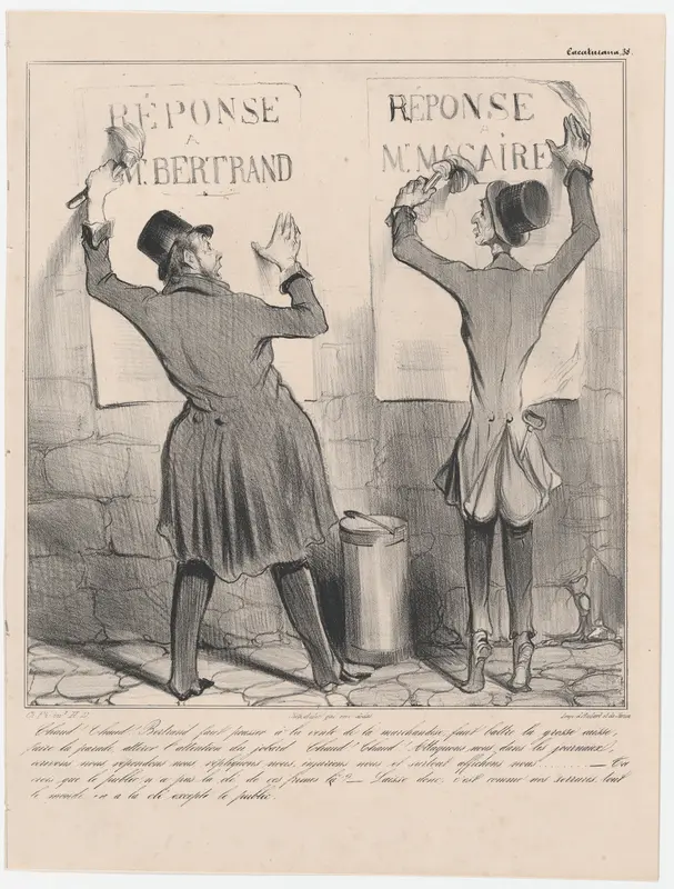 Plate 38: Hot stuff! Hot stuff!, from 'Caricaturana,' published in Les Robert Macaires Wall Art by Honoré Daumier - High-Resolution Digital Print