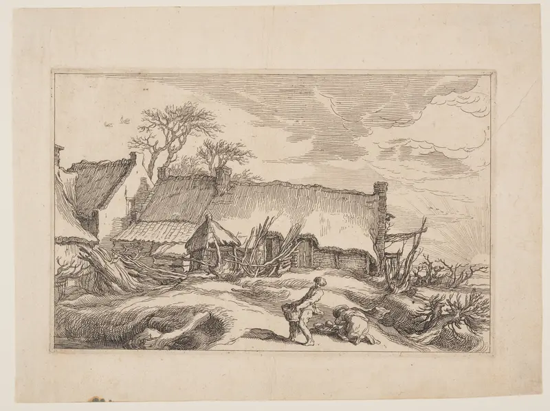 Plate 4, from Landscapes with Farmhouses Wall Art by Boetius Adams Bolswert - High-Resolution Digital Print