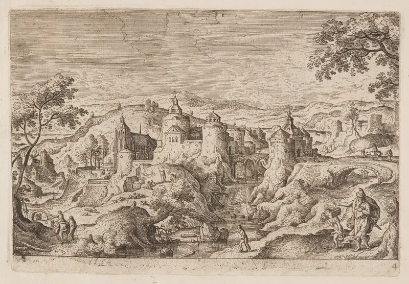Plate 4, from Landscapes with Scenes from the Old and New Testament and Ovid’s Metamorphoses