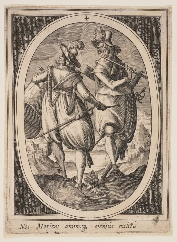 Plate 4 from Military Figures Wall Art by Heinrich Ulrich - High-Resolution Digital Print