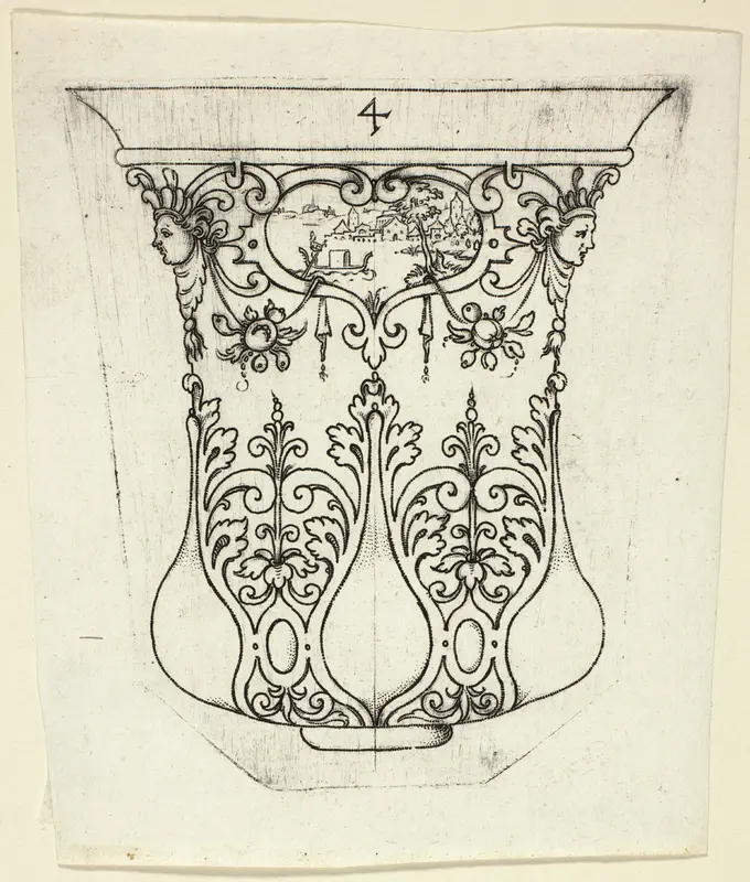 Plate 4, from twenty ornamental designs for goblets and beakers Wall Art by Master A.P. - High-Resolution Digital Print