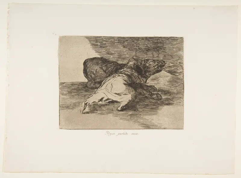 Plate 40 from "The Disasters of War" (Los Desastres de La Guerra): 'He gets something out of it' (Algun partido saca) Wall Art by Goya (Francisco de Goya y Lucientes) - High-Resolution Digital Print