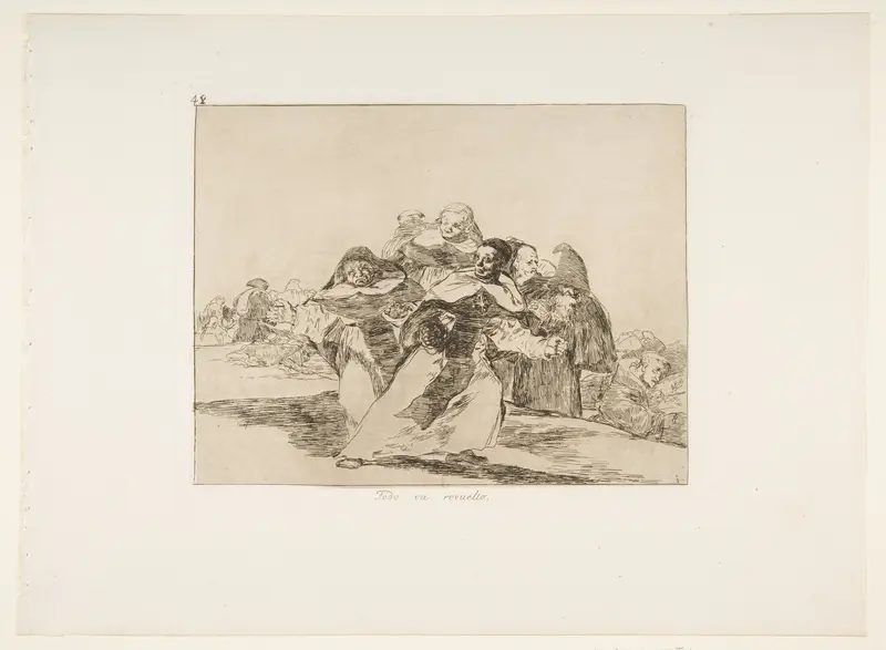 Plate 42 from "The Disasters of War" (Los Desastres de la Guerra): 'Everything is topsy-turvey' (Todo va revuelto) Wall Art by Goya (Francisco de Goya y Lucientes) - High-Resolution Digital Print
