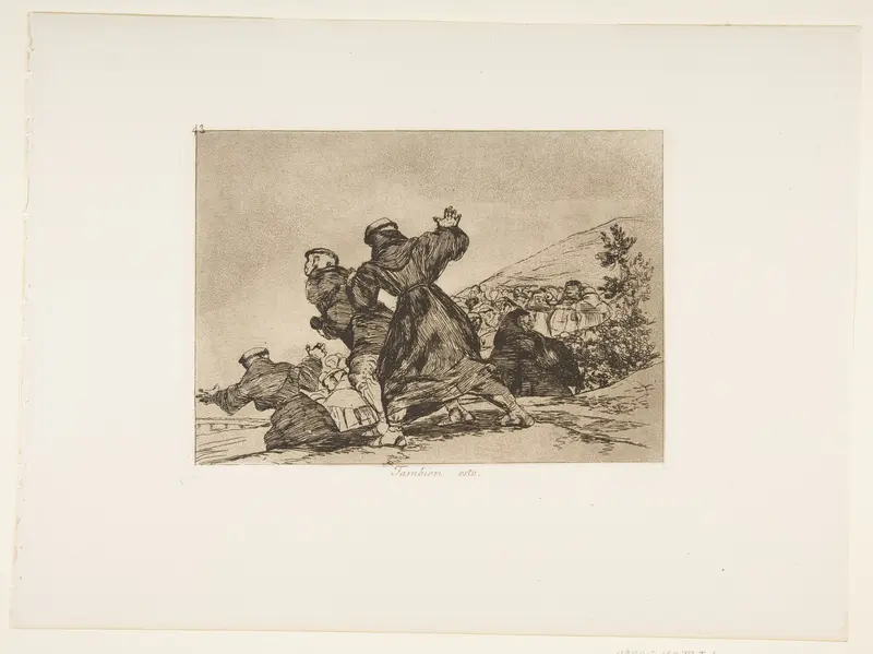 Plate 43 from "The Disasters of War" (Los Desastres de la Guerra): 'This too' (Tambien esto) Wall Art by Goya (Francisco de Goya y Lucientes) - High-Resolution Digital Print