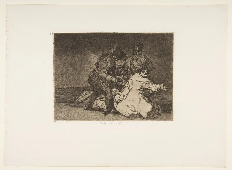 Plate 46 from "The Disasters of War" (Los Desastres de la Guerra): 'This is bad' (Esto es malo) Wall Art by Goya (Francisco de Goya y Lucientes) - High-Resolution Digital Print
