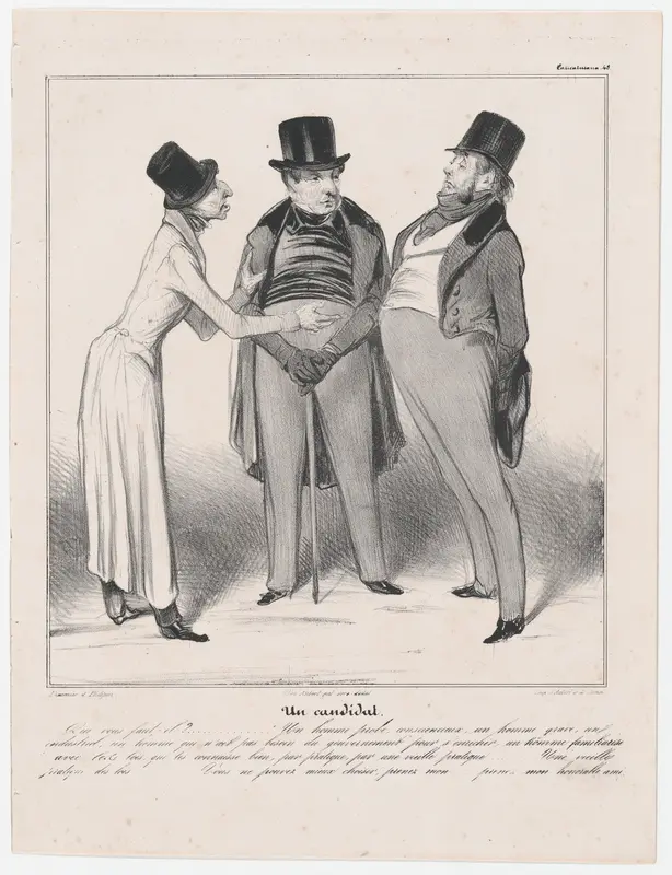 Plate 48: A Candidate, from 'Caricaturana,' published in Les Robert Macaires Wall Art by Honoré Daumier - High-Resolution Digital Print